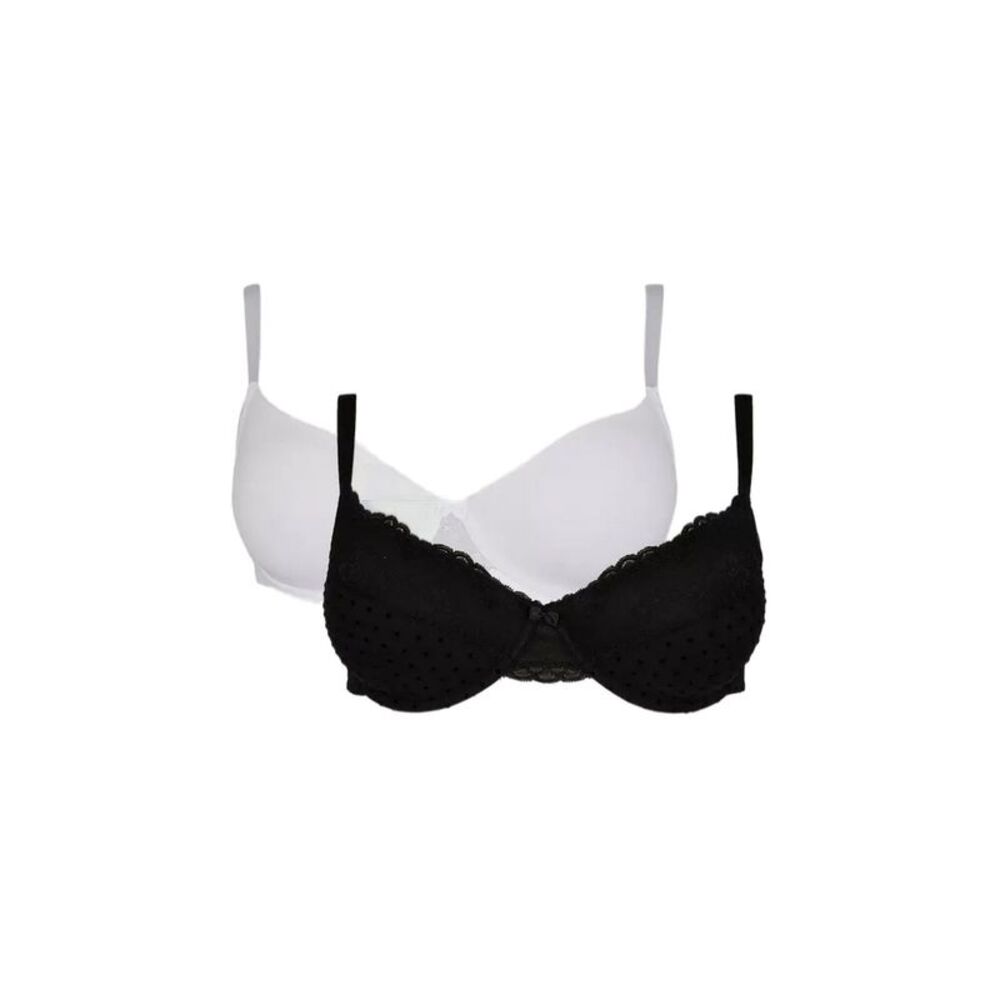 Gorgeous Womens/Ladies T-Shirt Bra (Pack of 2) / Black/White